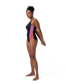 Speedo - Colourblock 2.0 Swimsuit - Black/Pink - Model Side Full Body