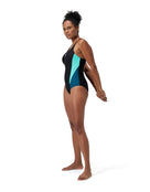 Speedo - Colourblock 2.0 Swimsuit - Black/Turquoise - Model Side Full Body