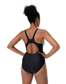 Speedo - Colourblock 2.0 Swimsuit - Black/Turquoise - Model Back