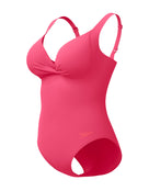 Speedo - Shaping Cross Knot Swimsuit - Dark Pink - Product Front