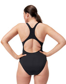 Speedo - Digital Placement Medalist Swimsuit - Black/Green - Model Back