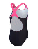 Speedo - Speedo-Girls-Digital-Placment-Splashback-Swimsuit-Black-Pink - Product Back