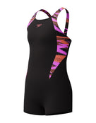 Speedo - Girls Hyperboom Splice Legsuit - Black/Purple - Product Front/Side