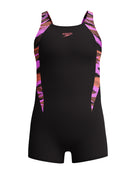 Speedo - Girls Hyperboom Splice Legsuit - Black/Purple - Product Front