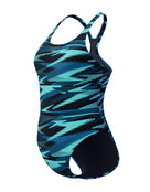 Speedo - Hyperboom Allover Medalist Swimsuit - Black/Green - Product Front