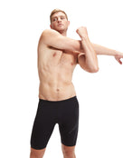 Speedo - Hyperboom Placement Swim Jammers - Black/Grey - Model Front Pose