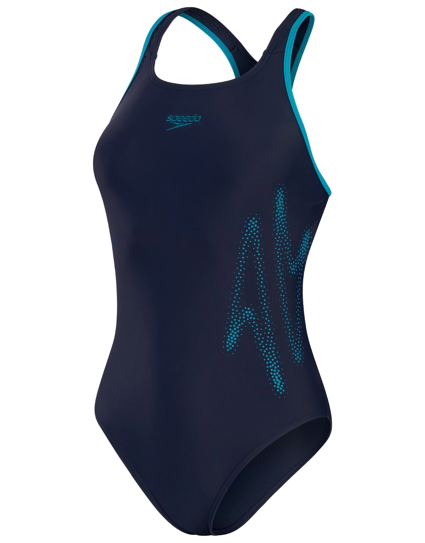 Speedo Hyperboom Placement Print Racerback Swimsuit - Black/Green ...