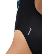 Speedo - Hyperboom Splice Muscleback Swimsuit - Black/Green - Model Back Close Up