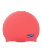 Speedo - Junior Plain Moulded Silicone Cap - Red/Blue