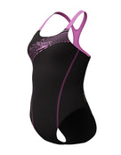 Speedo - Medley Logo Medalist Swimsuit - Black/Purple - Product Front