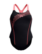 Medley Logo Medalist Swimsuit - Black/Coral Orange