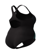 Speedo - Placement Medalist Plus Size Swimsuit - Black/Green - Product Back