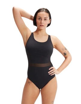 Swimsuits For All Women's Plus Size Chlorine Resistant Crossback One Piece  Swimsuit 8 Black White Sunburst at  Women's Clothing store