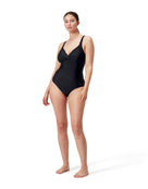 Speedo - Shaping Cross Knot Swimsuit - Black - Model Front Full Body