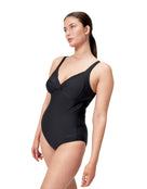 Speedo - Shaping Cross Knot Swimsuit - Black - Model Front/Side