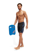Speedo - Tech Panel Swim Jammer - Black/Blue - Model Front Full Body
