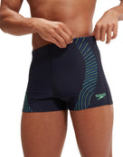 Speedo - Tech Print Aquashort - Navy/Green - Model Front Close Up