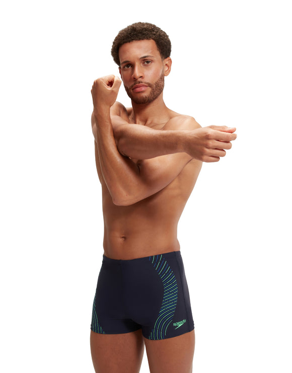 Speedo - Tech Print Aquashort - Navy/Green - Model Front