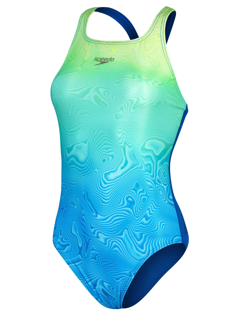 Speedo Placement Digital Medalist Swimsuit - Blue/Green | Simply Swim ...