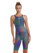 TYR - Women's Avictor 2.0 Luminis Open Back - Electric Lime - Model Front