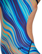 TYR- Riptidal Durafast Elite Cutout Swimsuit - Teal/Orange - Logo