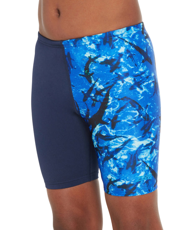 Zoggs Boys Abyss Mid Swim Jammer - Navy/Blue | Simply Swim | Simply Swim UK