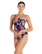 Zoggs - Artisan Adjustable Classicback Swimsuit - Black/Pink - Model Front/Side