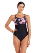 Zoggs - Artisan Multiway Swimsuit - Black/Pink - Model Front