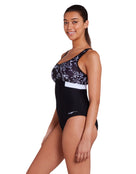 Zoggs - Classique Dakota Crossback Swimsuit - Black/White - Model Side