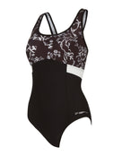 Zoggs - Classique Dakota Crossback Swimsuit - Black/White - Product Front