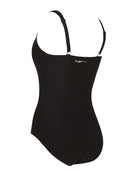 Zoggs - Classique Ruched Front Swimsuit - Black/White - Product Back