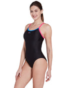 Crazy Wash Cannon Strikeback Swimsuit - Black/Pink/Blue