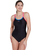 Crazy Wash Cannon Strikeback Swimsuit - Black/Pink/Blue