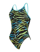 Zoggs - Cuba Sprintback Swimsuit - Black/Blue/Green - Product Front