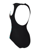 Zoggs - Daintree Hi Front Swimsuit - Black/Blue - Product Back