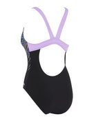 Zoggs - Womens Downtown Speedback Swimsuit - Black/Blue - Product Back