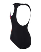 Zoggs - Dream Hi Front Swimsuit - Black/Multi - Product Back