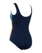 Zoggs - Elegance Scoopback Swimsuit - Navy/Multi - Product Back