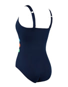 Zoggs - Elegance Wrap Panel Classicback Swimsuit - Blue/Orange/Green - Product Back