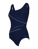 Macmasters Scoopback Swimsuit - Blue/White - Product Front