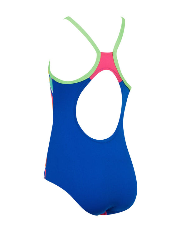 Zoggs Girls Medley Rainbow Strikeback Swimsuit - Blue/Multi | Simply ...