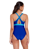 Zoggs - Nautilus Dakota Crossback Swimsuit - Blue - Model Back