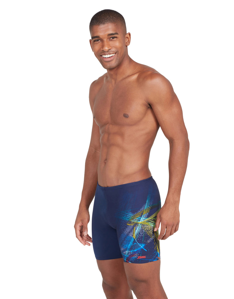 Zoggs Power Surge Mid Swim Jammer - Navy/Multi | Simply Swim | Simply ...