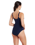 Zoggs - Sapphire Adjustable Scoopback Swimsuit - Navy/Blue - Model Back