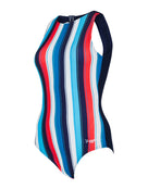 Zoggs - Seamarine Hi Front Swimsuit - Blue/Red - Product Front