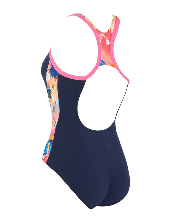 Zoggs Sunset Atomback Swimsuit - Navy/Pink | Simply Swim | Simply Swim UK