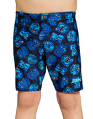 Tots Boys Fontopia Mid Swim Jammer - Blue - Model Front Close Up