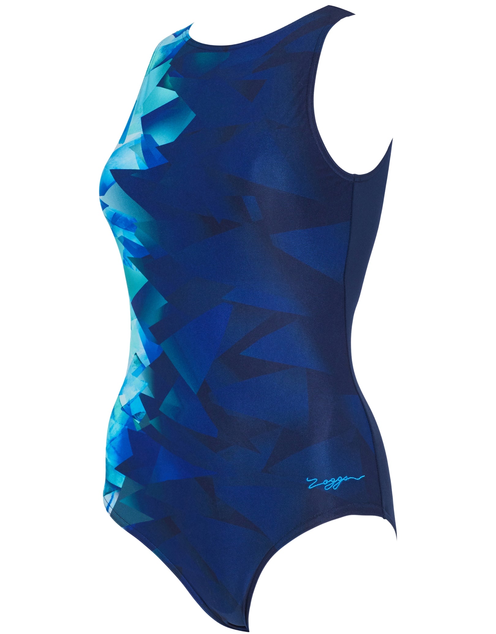Zoggs Aqua Digital High Front Swimsuit - Navy/Blue, Simply Swim