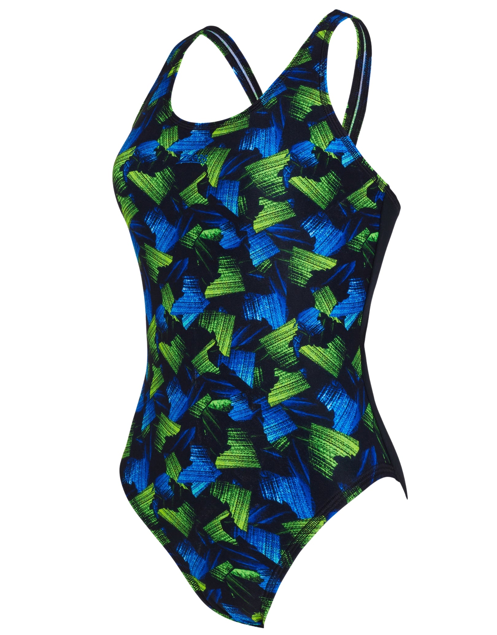 Zoggs Swell Masterback Swimsuit - Black/Green| Simply Swim | Simply Swim UK