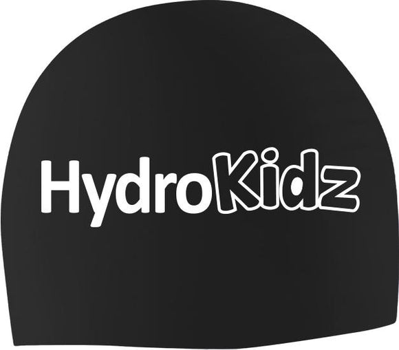 HydroKidz - Kids Silicone Swimming Caps - Black